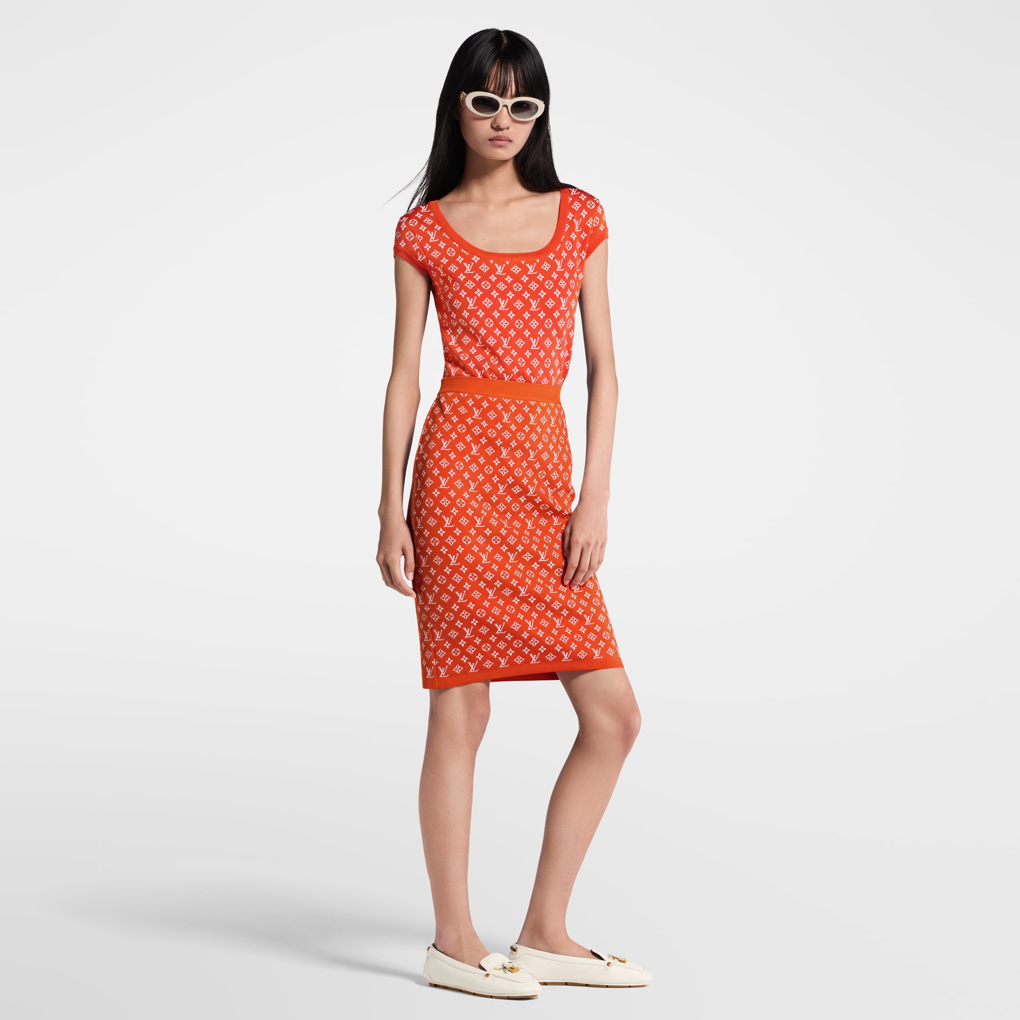 Top in maglia con motivo Monogram in trama jacquard  Donna Abbigliamento Camicie e T-Shirt | LOUIS VUITTON (Zoom prodotto)