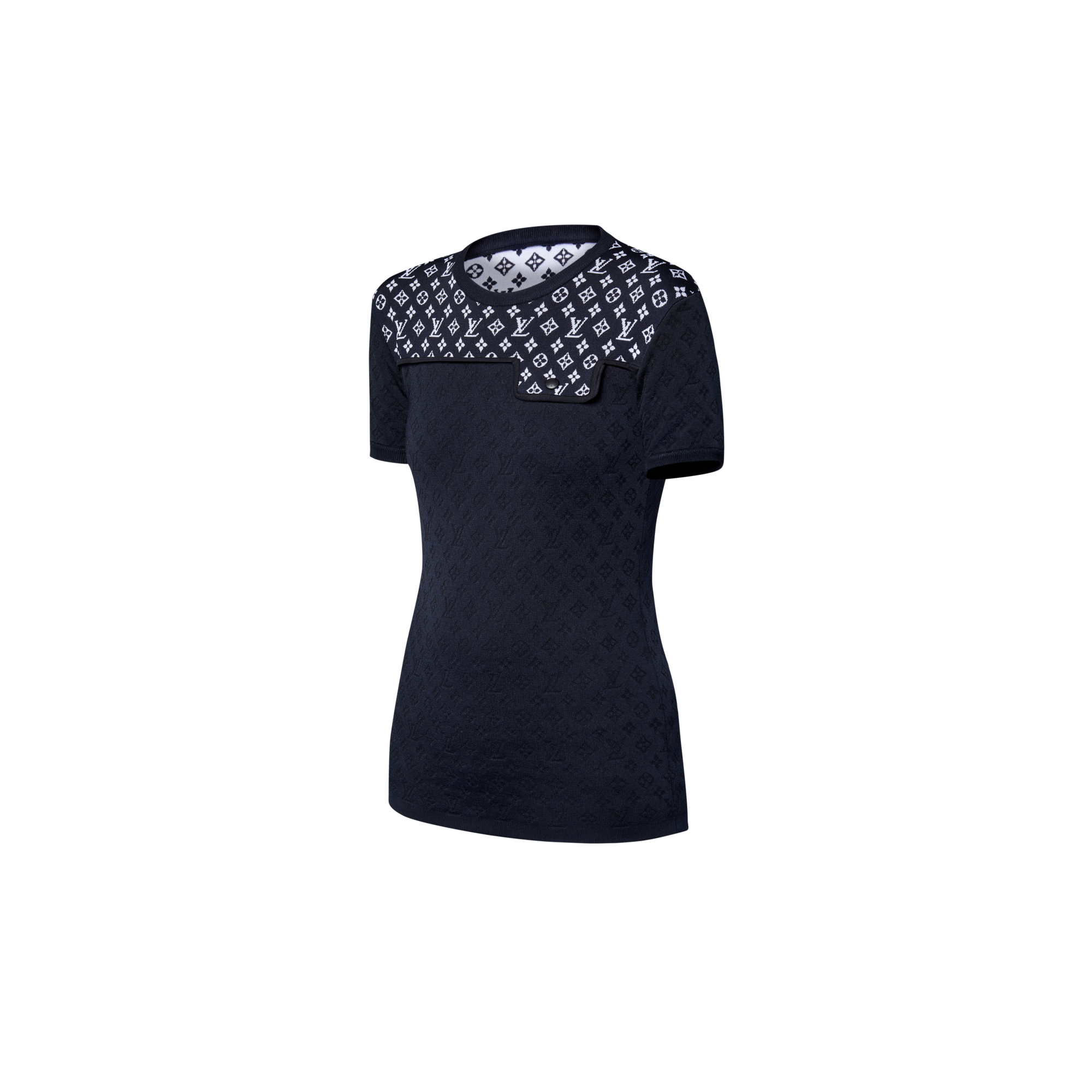 Top in maglia con motivo Monogram in trama jacquard  Donna Abbigliamento Camicie e T-Shirt | LOUIS VUITTON (Zoom prodotto)