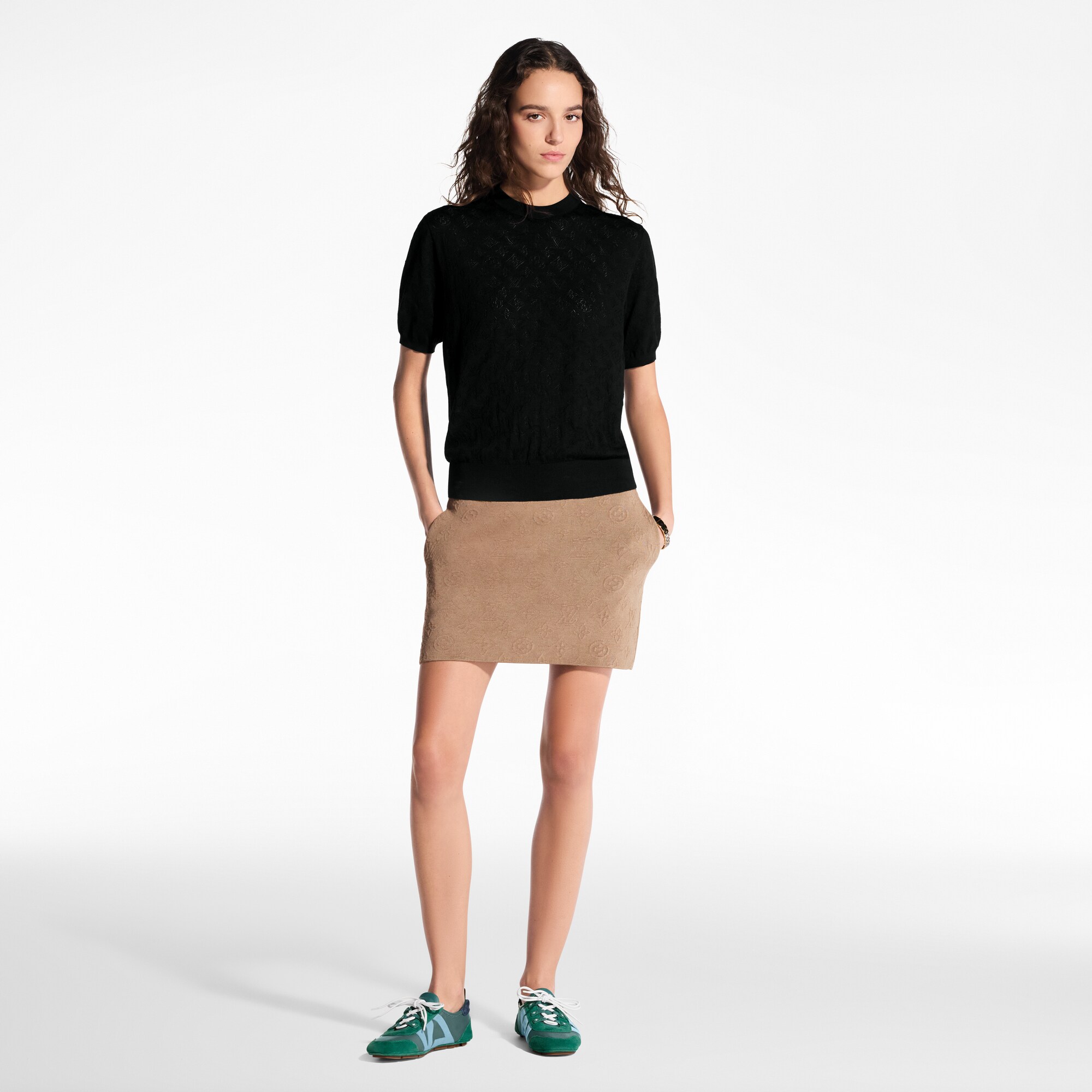 Top in maglia con motivo Monogram Mahina  Donna Abbigliamento Camicie e T-Shirt | LOUIS VUITTON (Zoom prodotto)