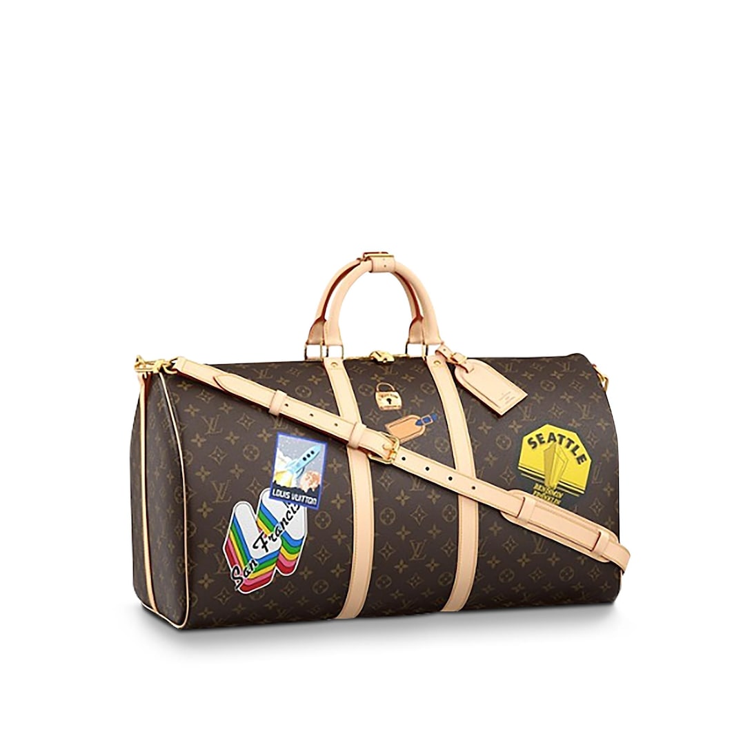 Keepall Bandoulière 55 con patch e iniziali | LOUIS VUITTON