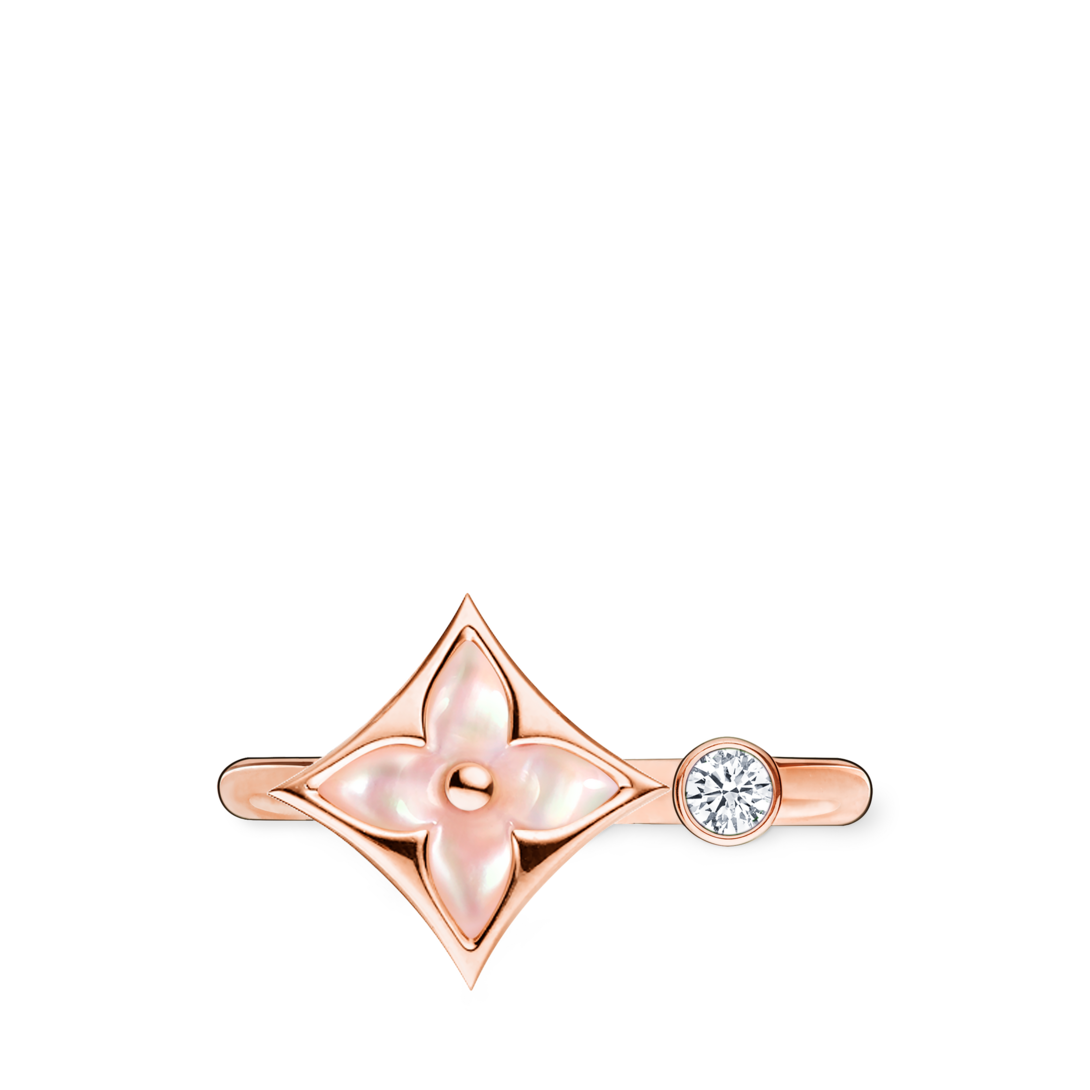 Anello Color Blossom Mini Star, oro rosa, madreperla rosa e diamante -  Gioielli | LOUIS VUITTON